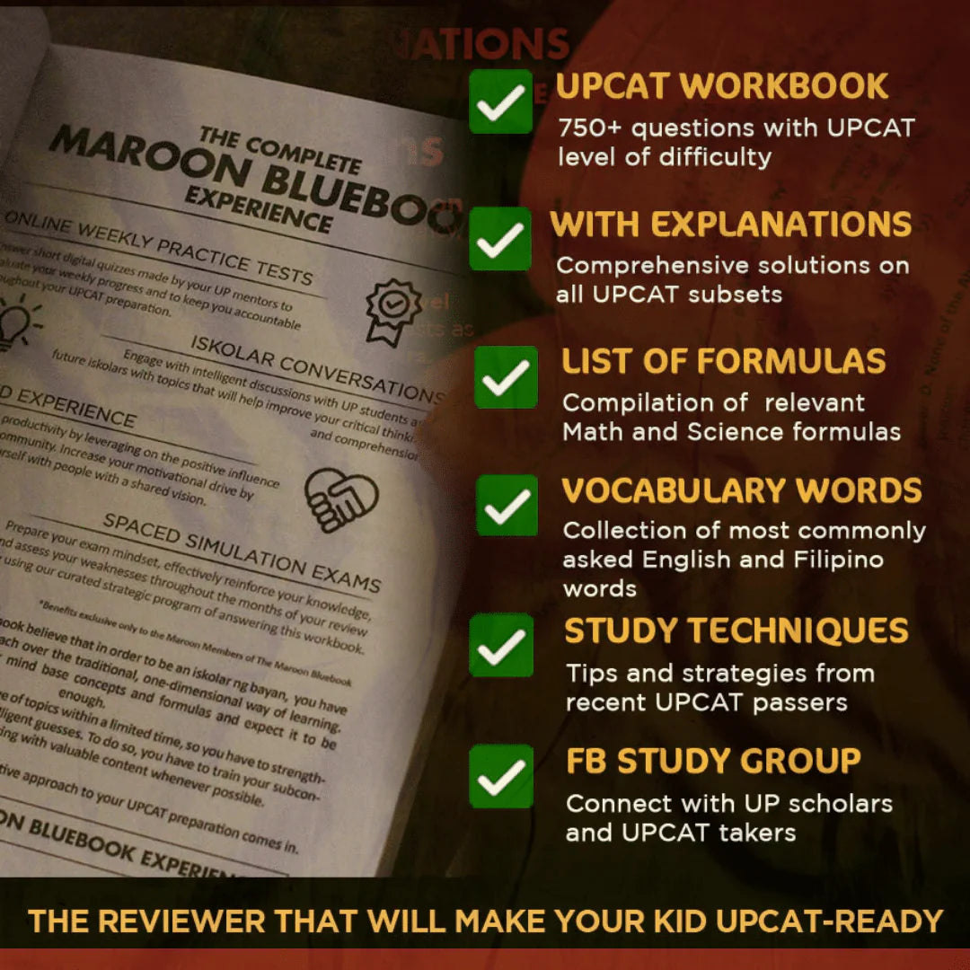 The Maroon Bluebook - ULTIMATE Updated UPCAT 2026 Reviewer