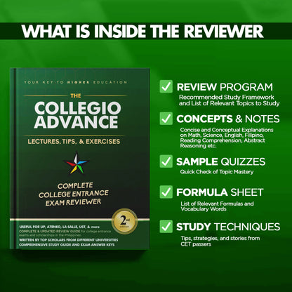 Collegio Advance - ULTIMATE Updated College Entrance Exam Reviewer for 2024 - 2025